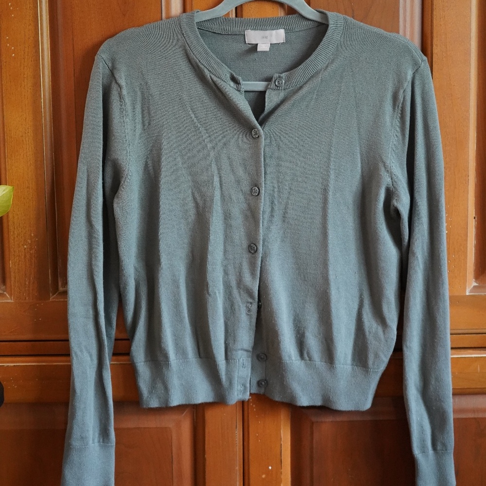 H&M Grey Button Up Cardigan